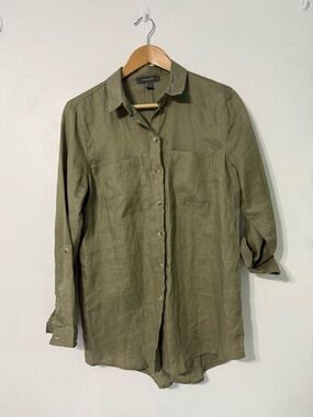Primark Olive Green Linen Button down tunic